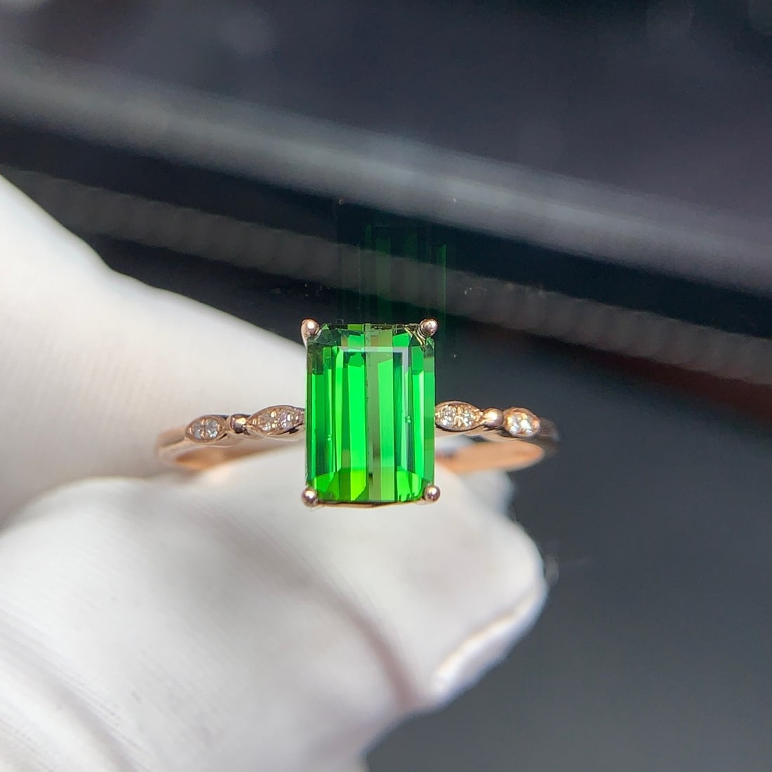 14k Gold 1.22 Ct Natural Tourmaline & Diamond Ring - 5