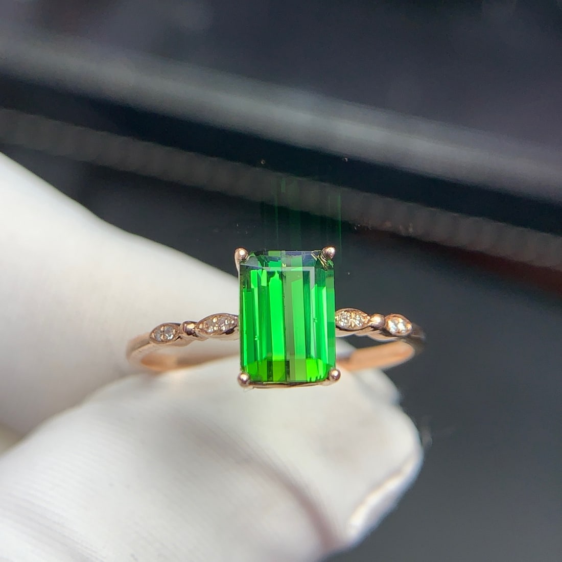 14k Gold 1.22 Ct Natural Tourmaline & Diamond Ring - 8