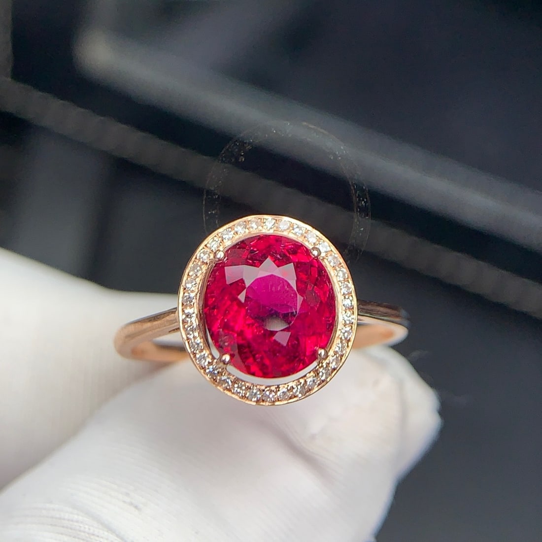 14k Gold 1.8 Ct Natural Tourmaline & Diamond Ring - 2