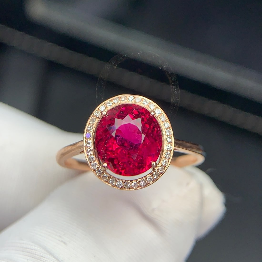 14k Gold 1.8 Ct Natural Tourmaline & Diamond Ring - 3