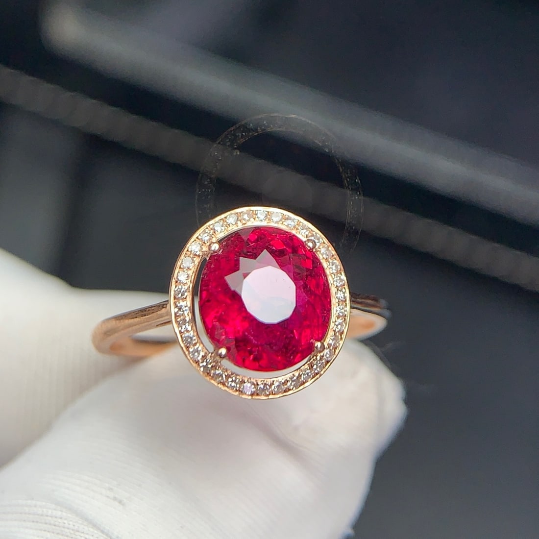 14k Gold 1.8 Ct Natural Tourmaline & Diamond Ring - 4