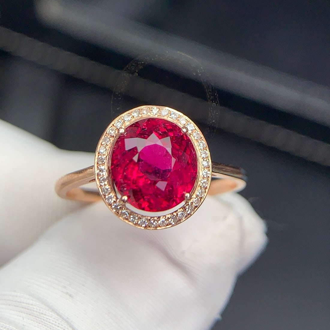 14k Gold 1.8 Ct Natural Tourmaline & Diamond Ring - 5