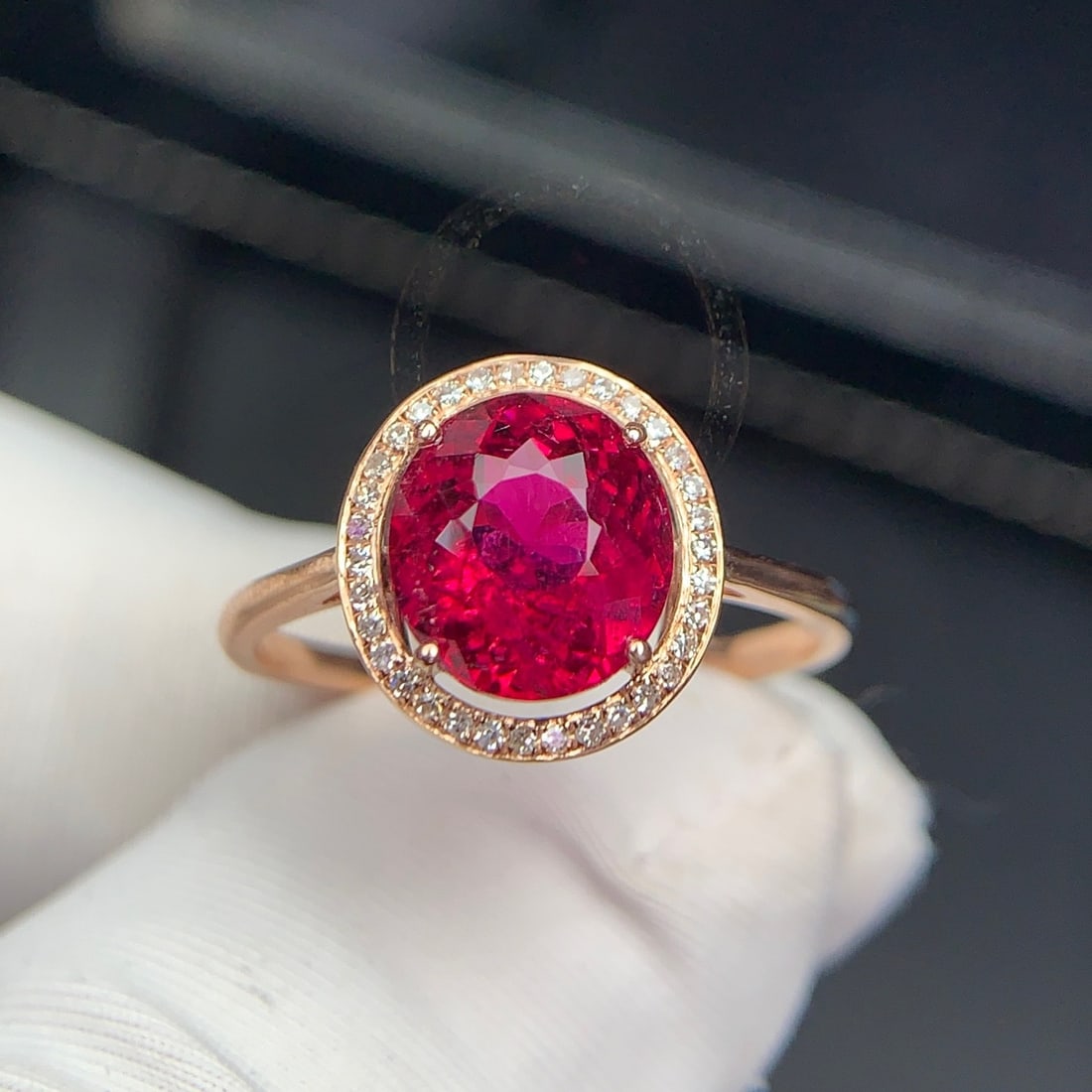 14k Gold 1.8 Ct Natural Tourmaline & Diamond Ring - 6