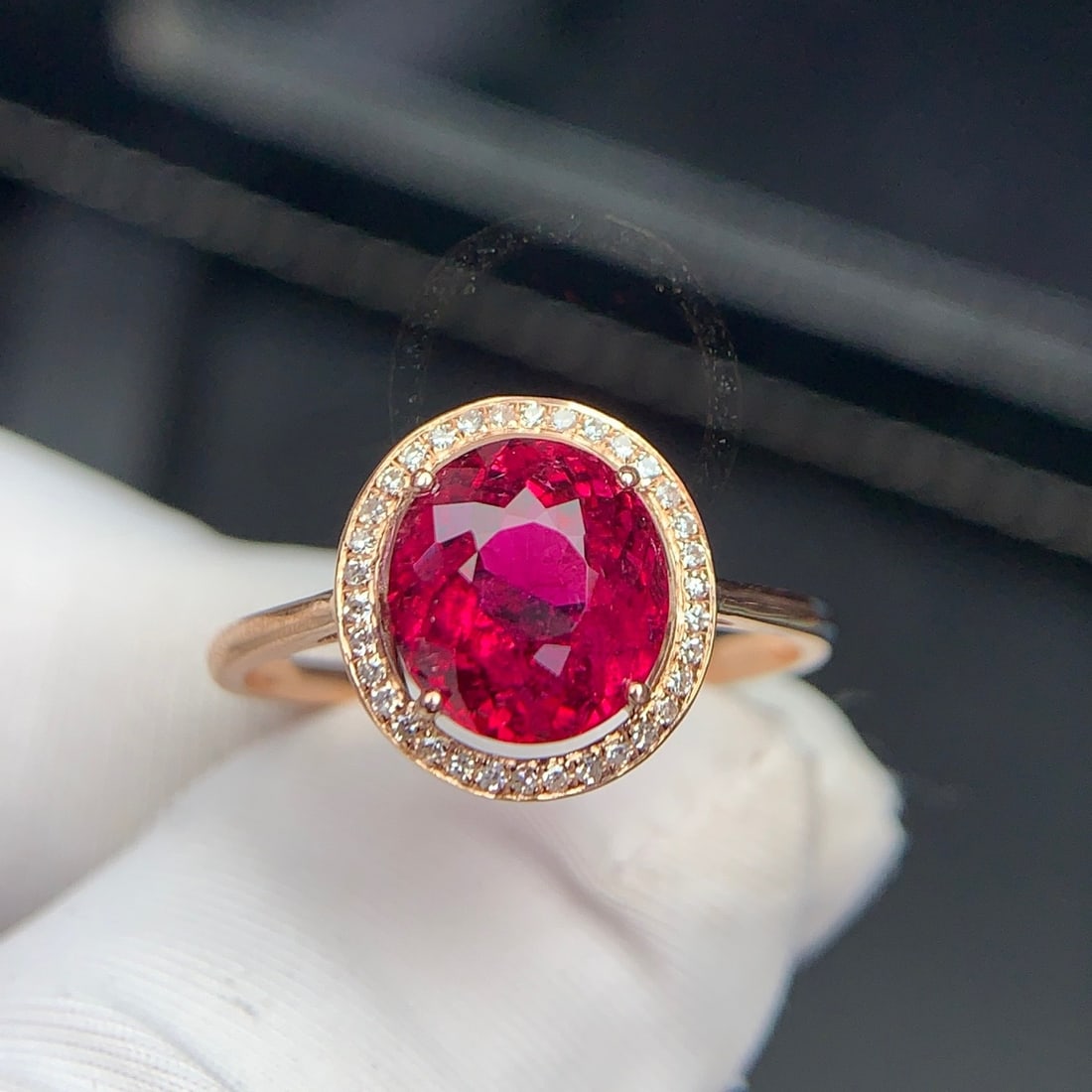 14k Gold 1.8 Ct Natural Tourmaline & Diamond Ring - 7