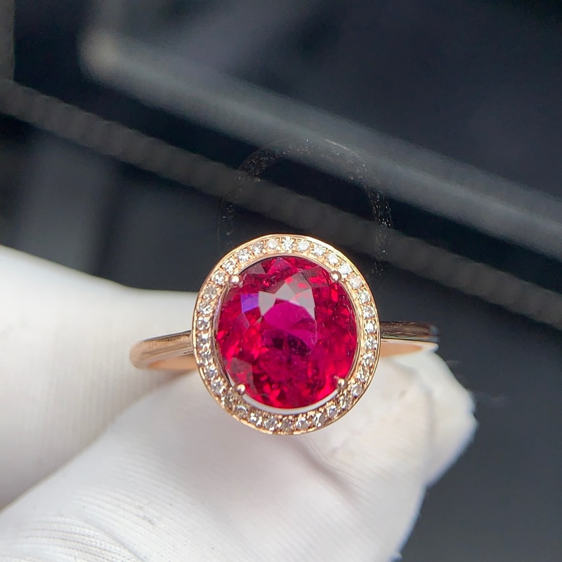 14k Gold 1.8 Ct Natural Tourmaline & Diamond Ring - 8