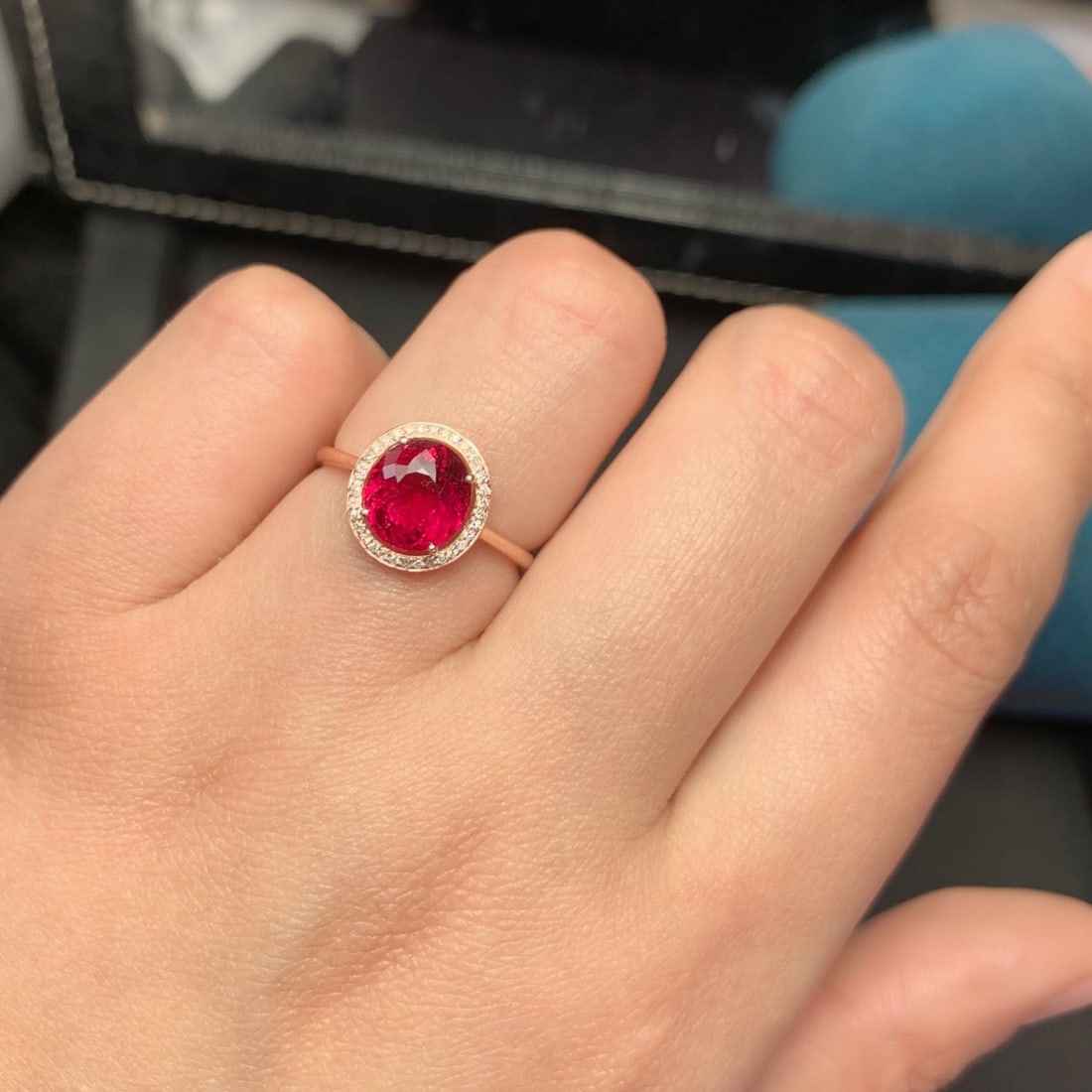 14k Gold 1.8 Ct Natural Tourmaline & Diamond Ring - 9