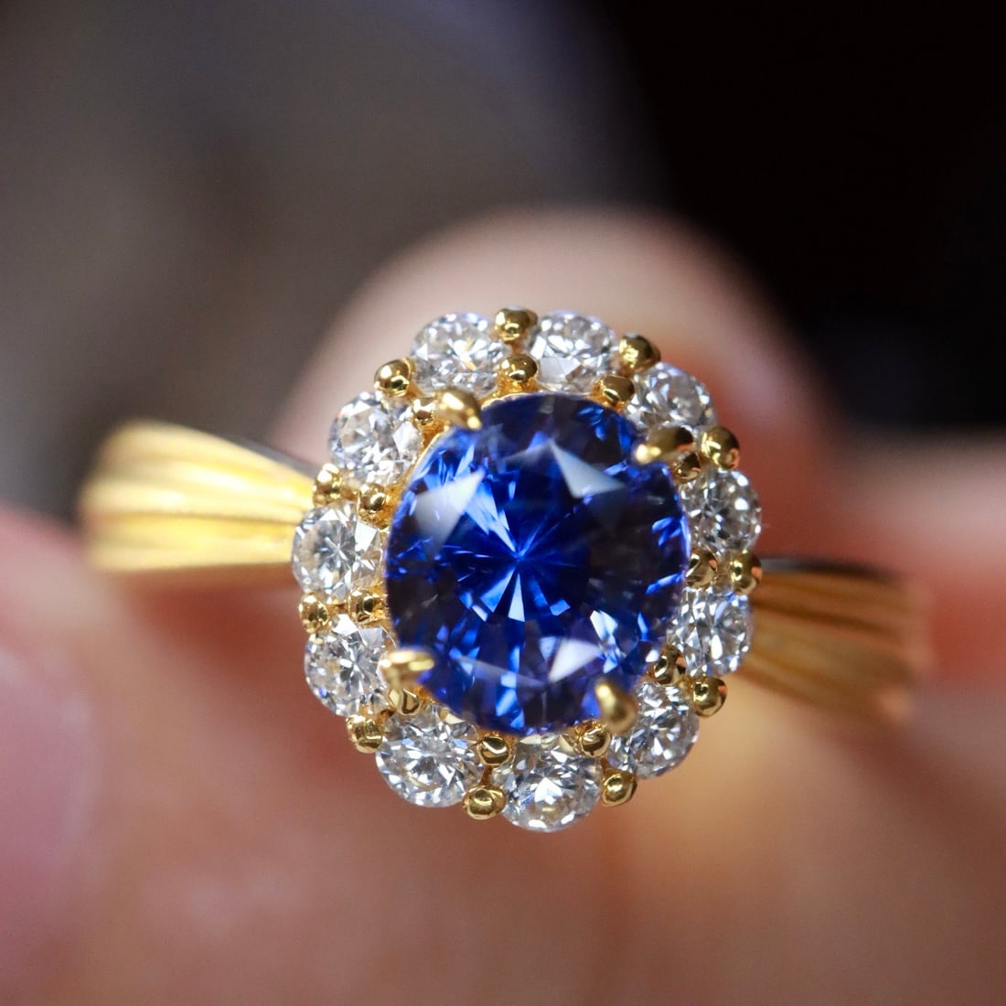 14k Gold 1.47 Ctw Natural Sapphire & Diamond Ring - 2