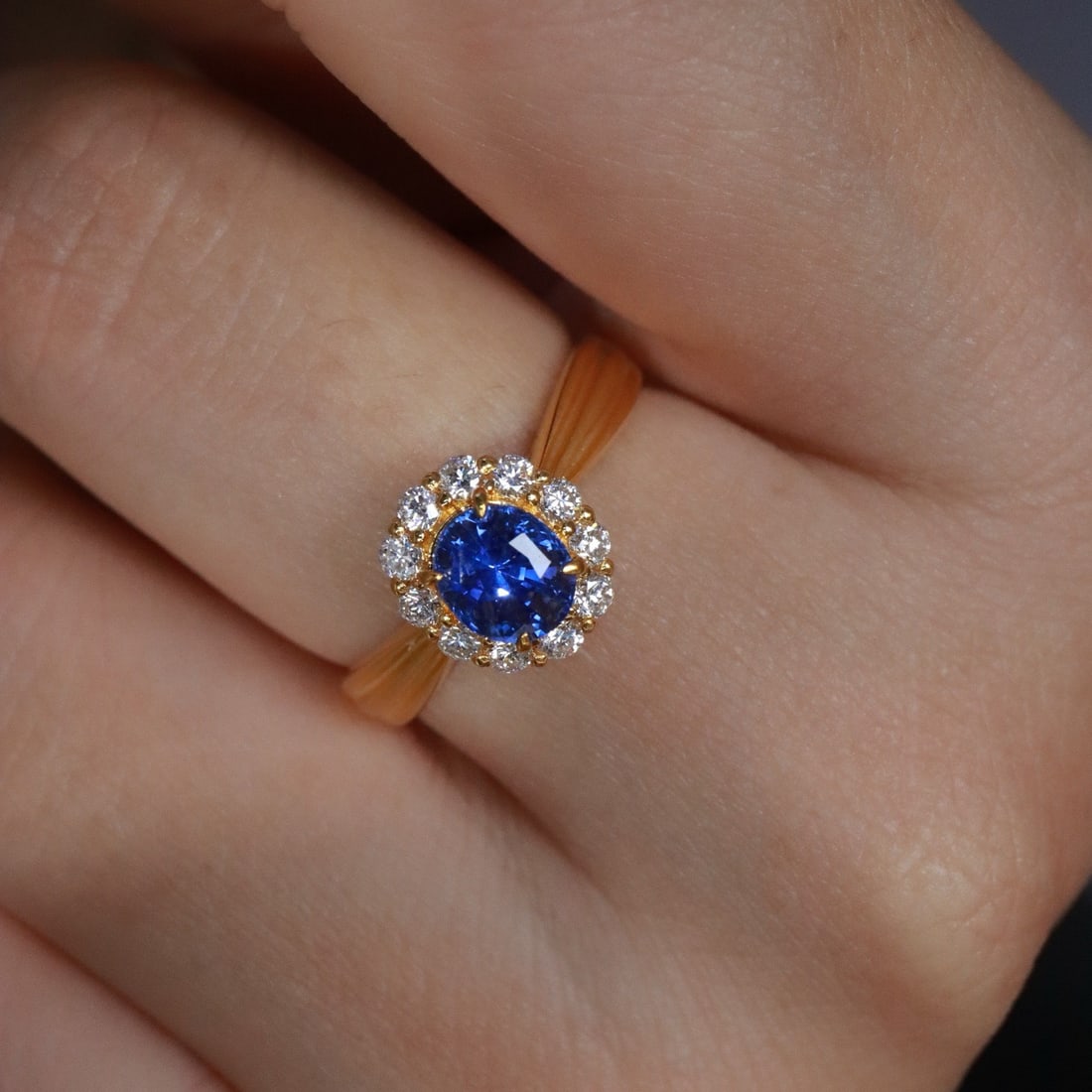 14k Gold 1.47 Ctw Natural Sapphire & Diamond Ring - 3