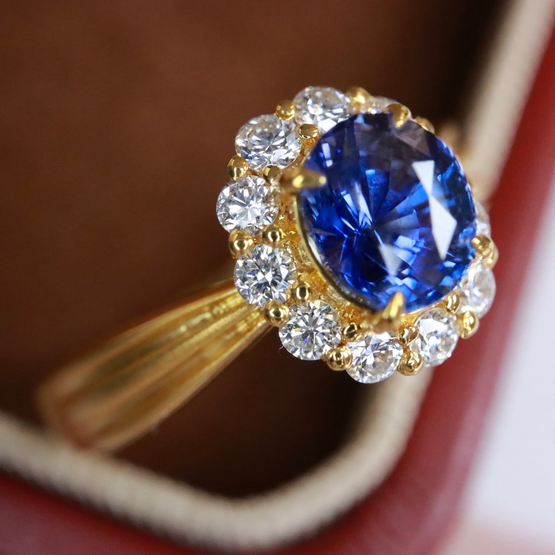 14k Gold 1.47 Ctw Natural Sapphire & Diamond Ring - 5