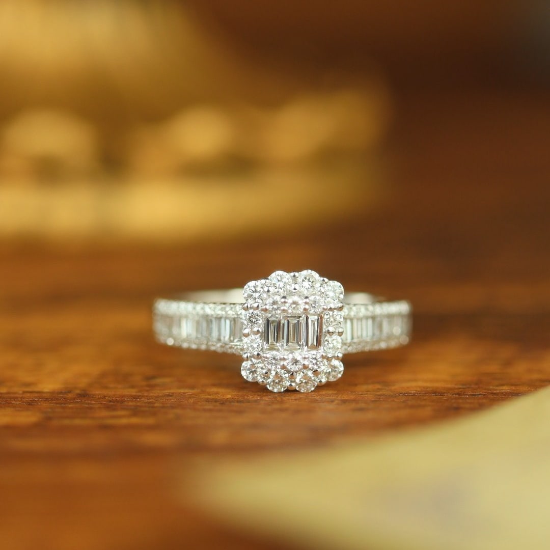 14k Gold 1 Ct Natural H Diamond Ring - 4