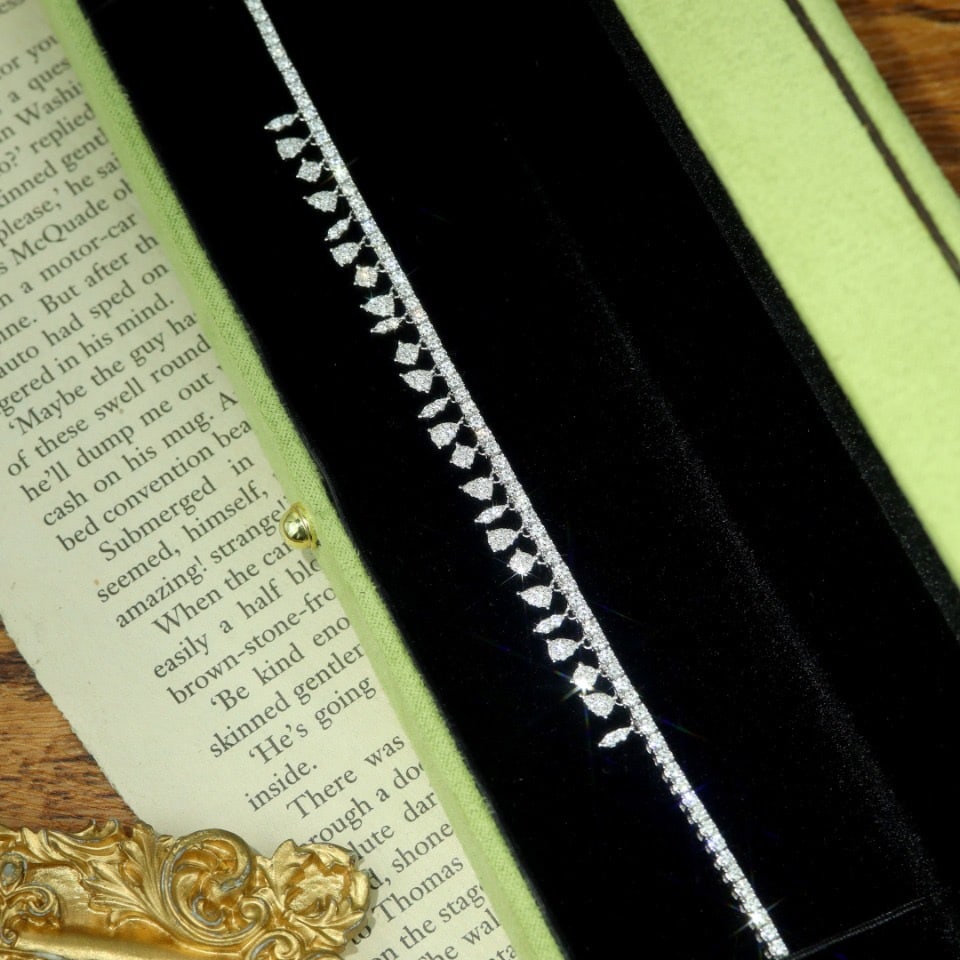 14k Gold 3.03 Ct Natural H Diamond Bracelet - 2