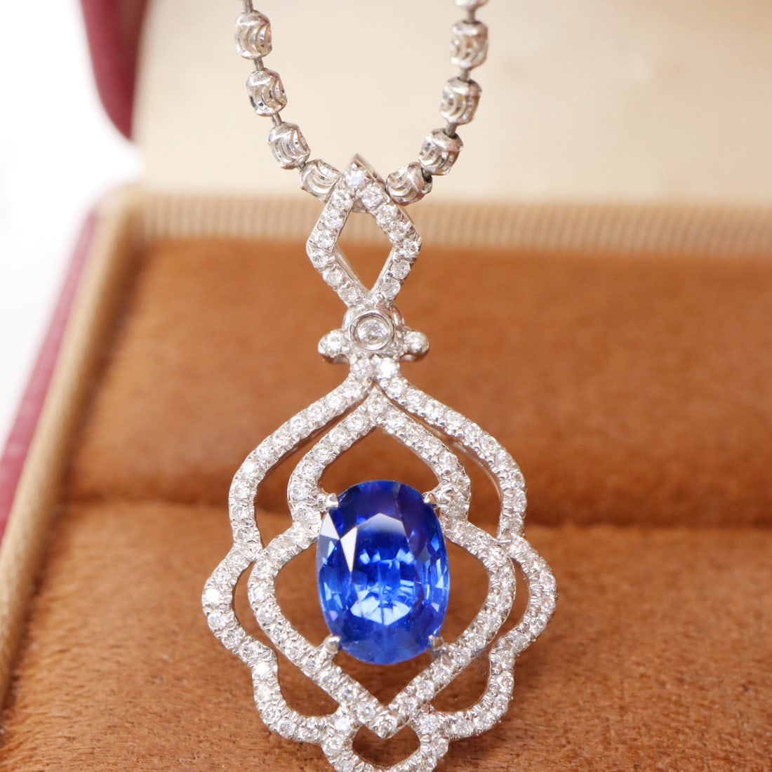 14k Gold 1.43 Ctw Natural Sapphire & Diamond Pendant( Without Chain ) - 6