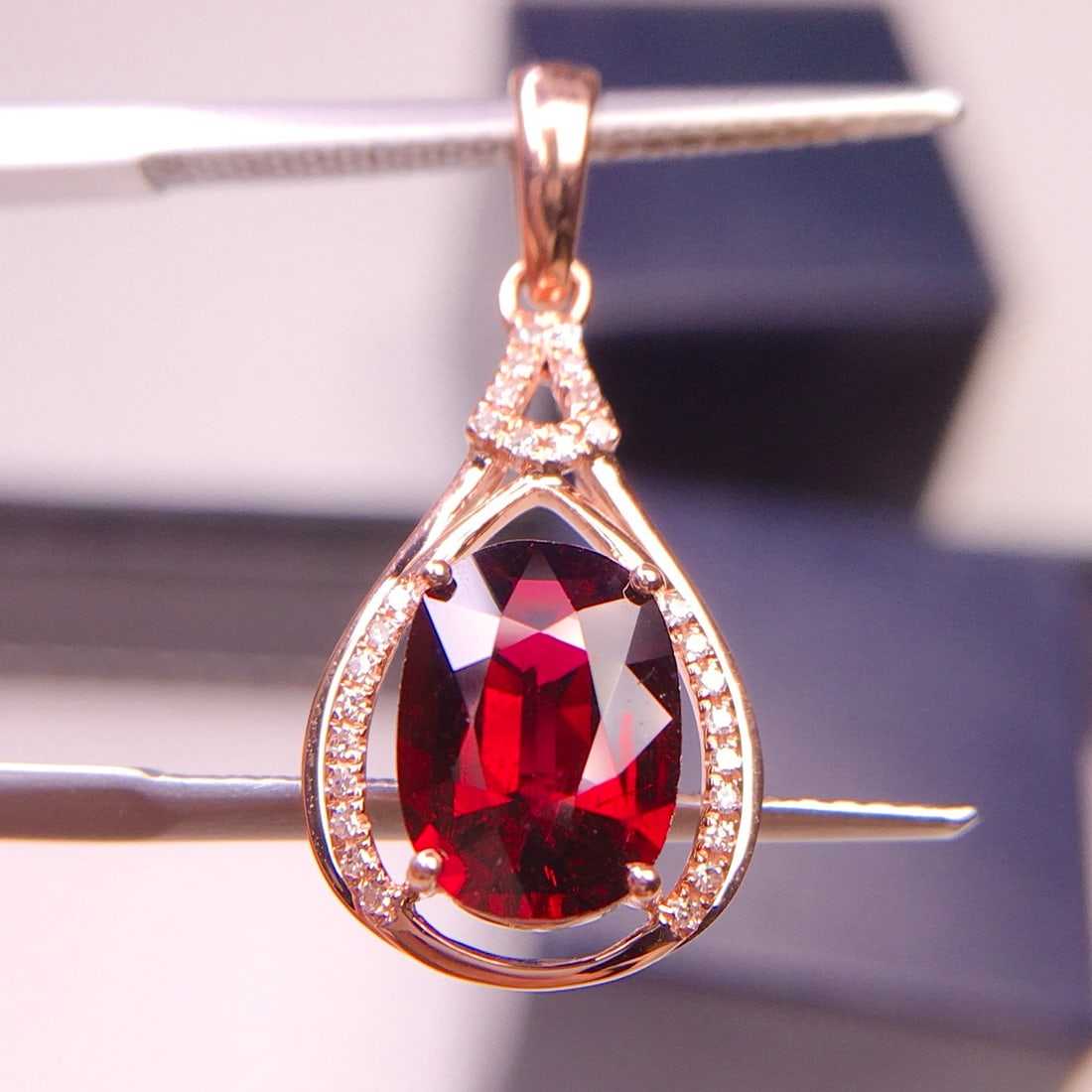 14k Gold 1.9 Ct Natural Tourmaline & Diamond Pendant( Without Chain ) - 5