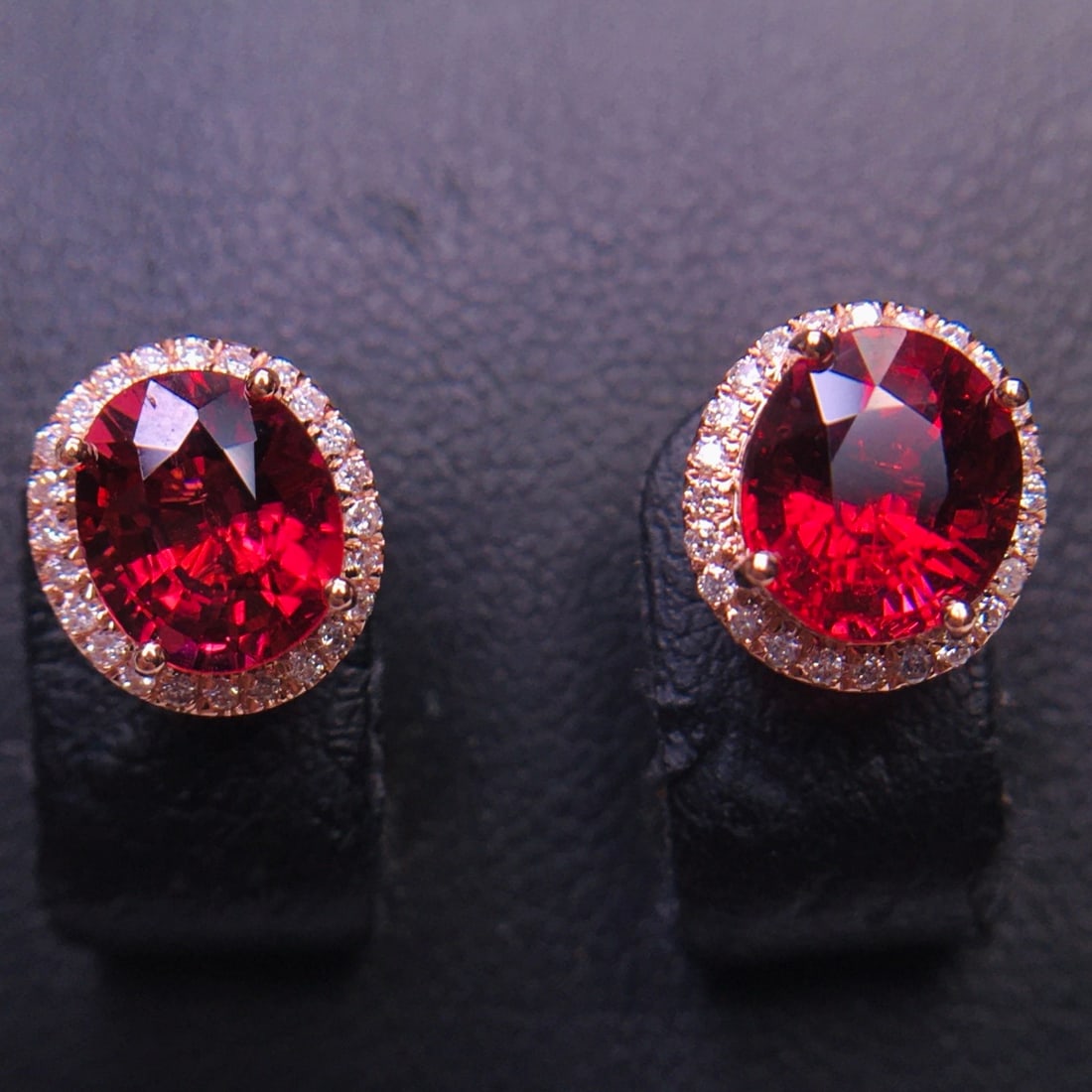 14k Gold 2.92 Ct Natural Tourmaline & Diamond Earrings - 2