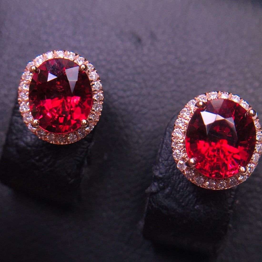 14k Gold 2.92 Ct Natural Tourmaline & Diamond Earrings - 5