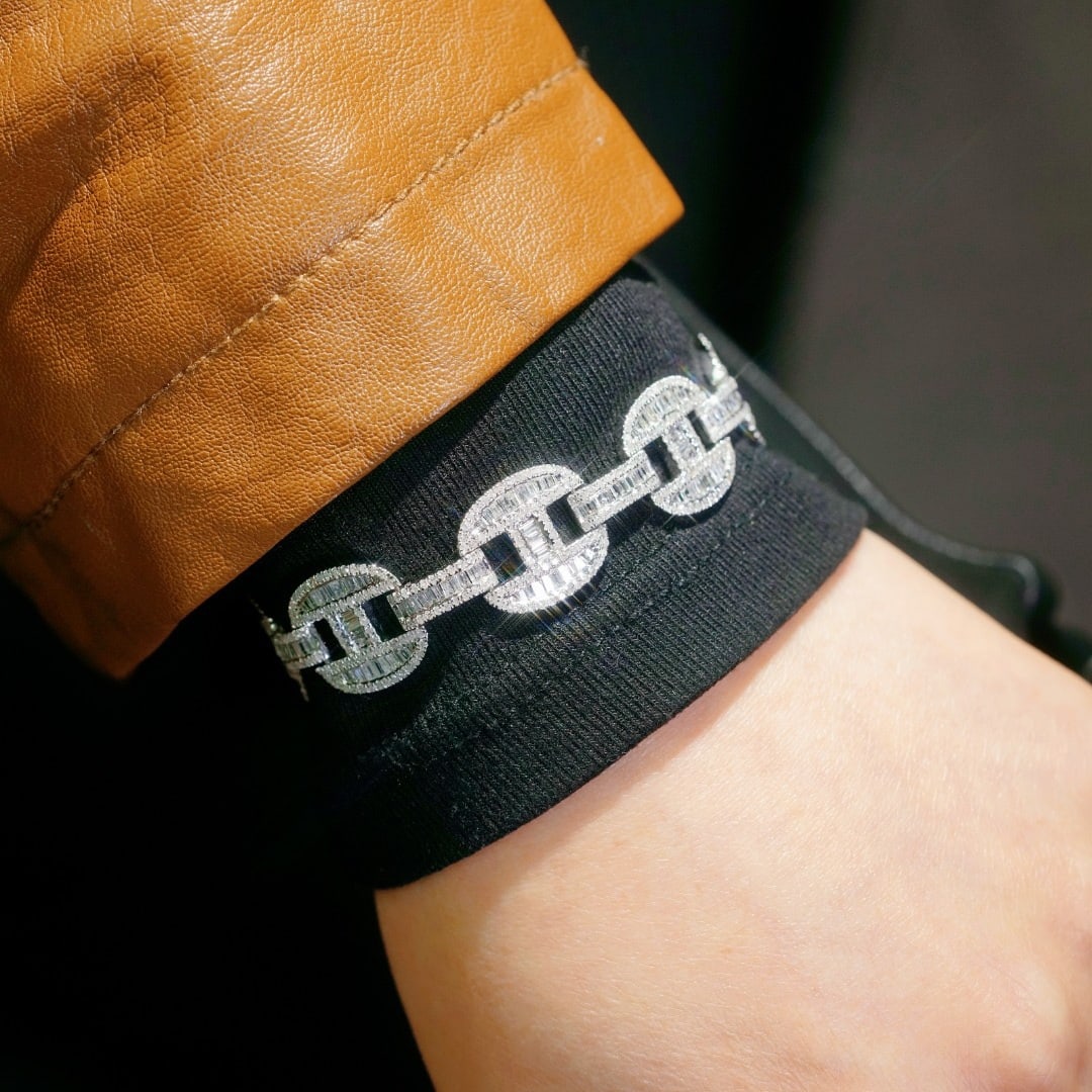 14k Gold 6.00 Ct Natural H Diamond Bracelet - 8