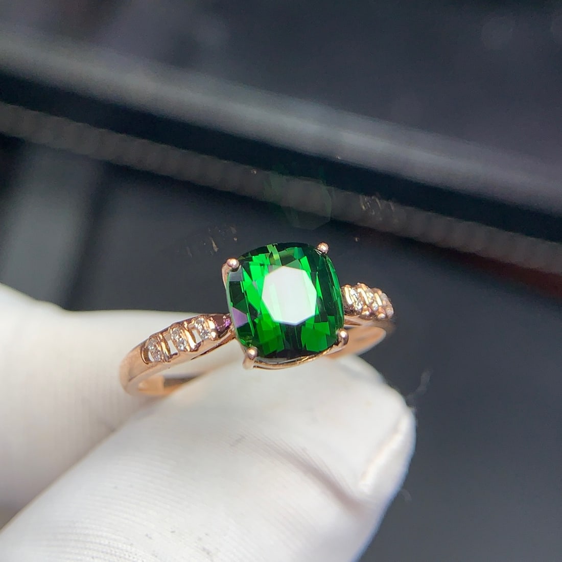 14k Gold 2.1 Ct Natural Tourmaline & Diamond Ring - 6