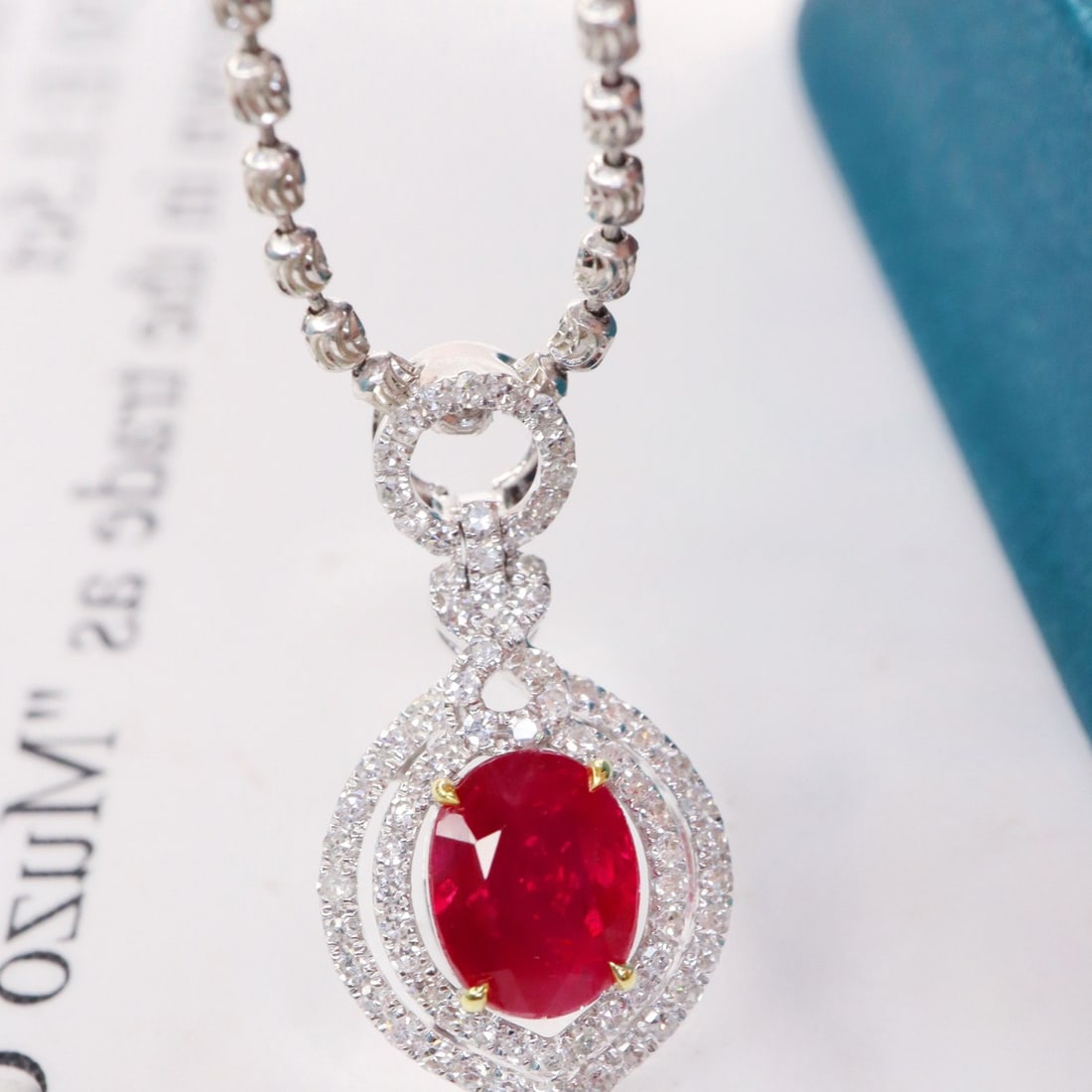 14k Gold 1.42 Ctw Natural Ruby & Diamond Pendant( Without Chain ) - 4