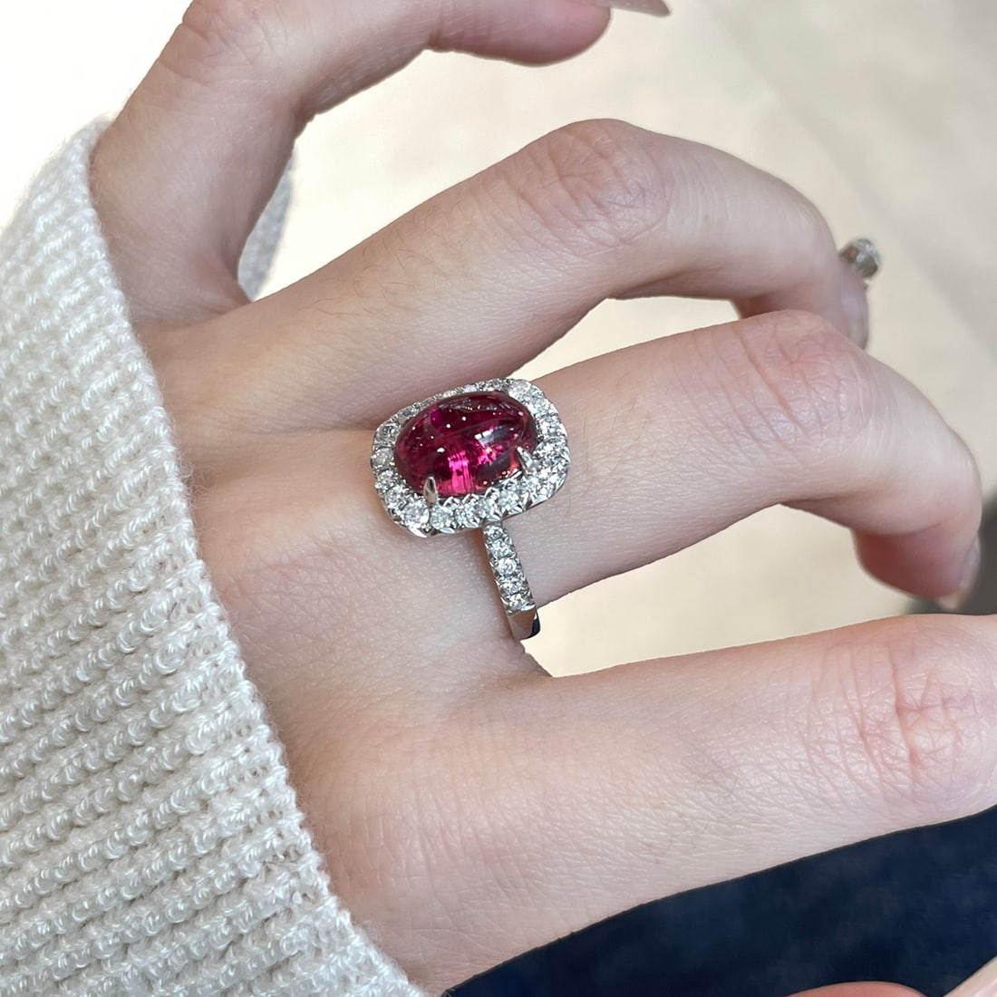 14k Gold 3.7 Ctw Natural Tourmaline & Diamond Ring - 3