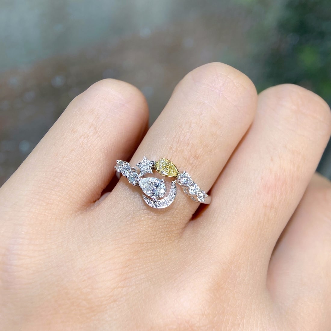 14k Gold 0.74 Ctw Natural Yellow Diamond & Diamond Ring - 3