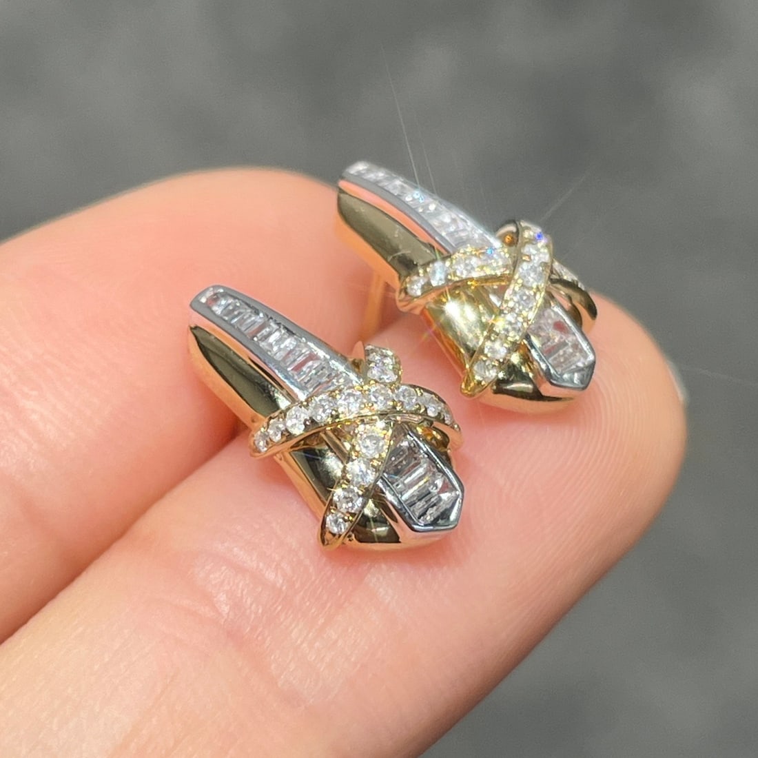 14k Gold 0.4 Ct Natural H Diamond Earrings - 2