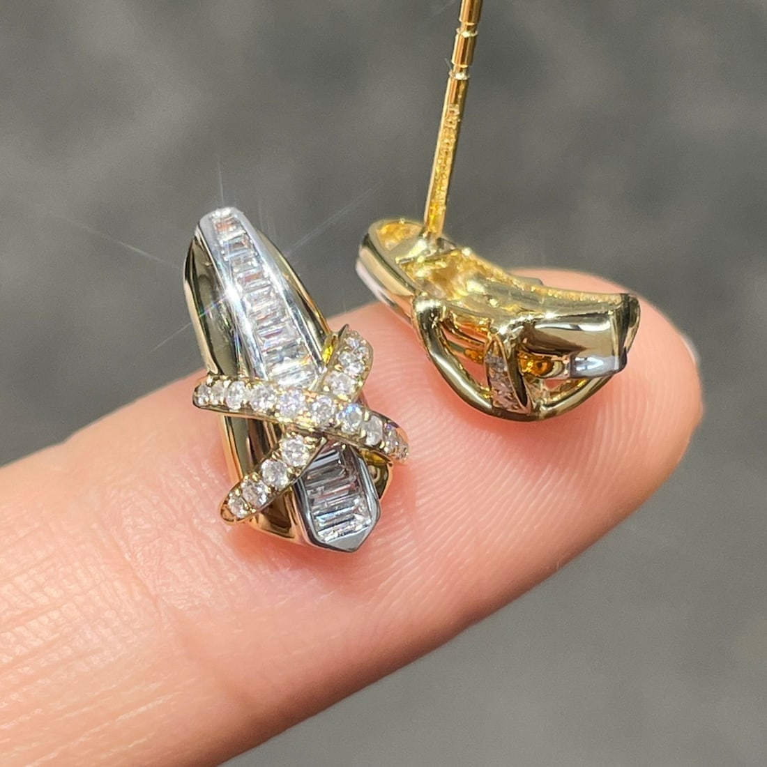 14k Gold 0.4 Ct Natural H Diamond Earrings - 3