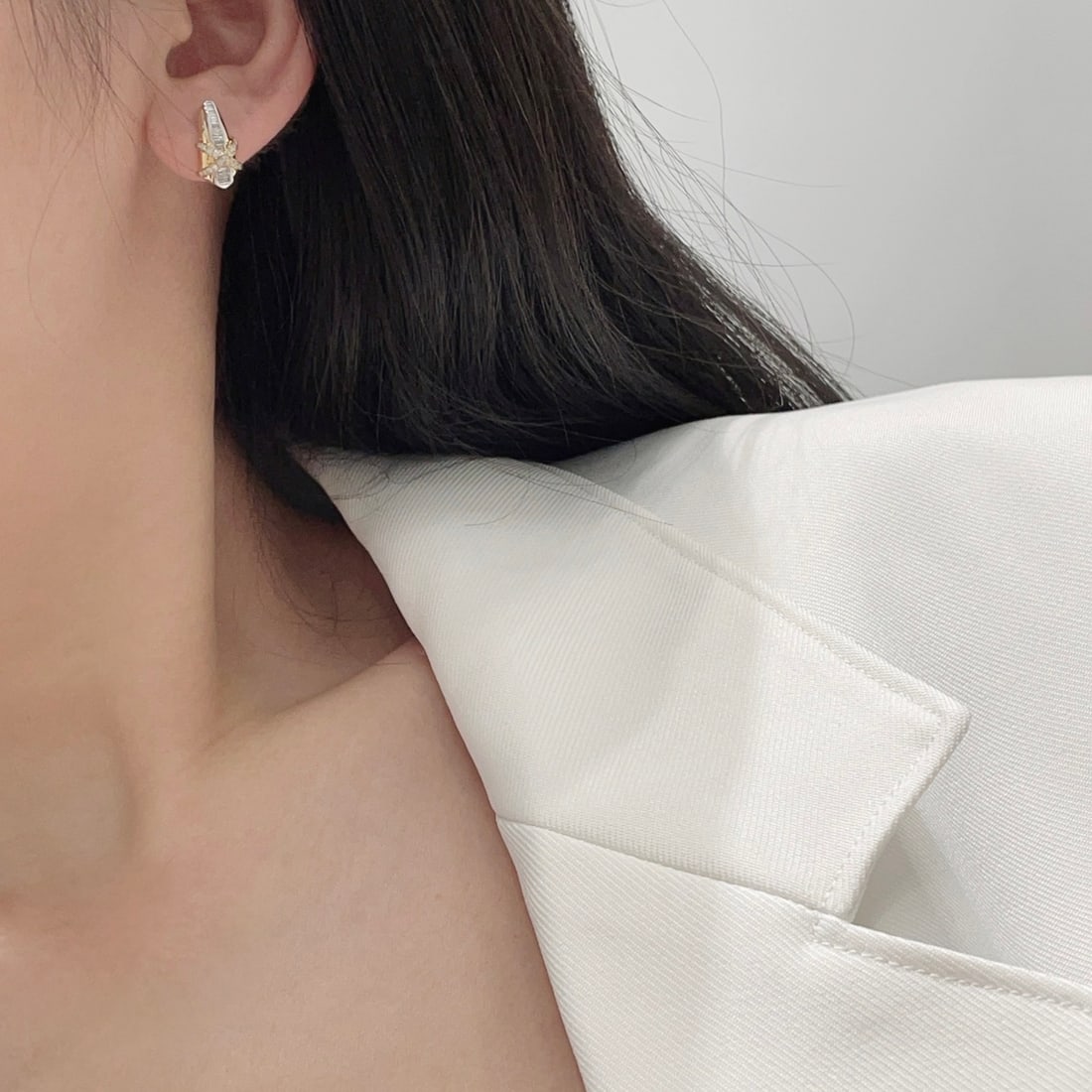 14k Gold 0.4 Ct Natural H Diamond Earrings - 5