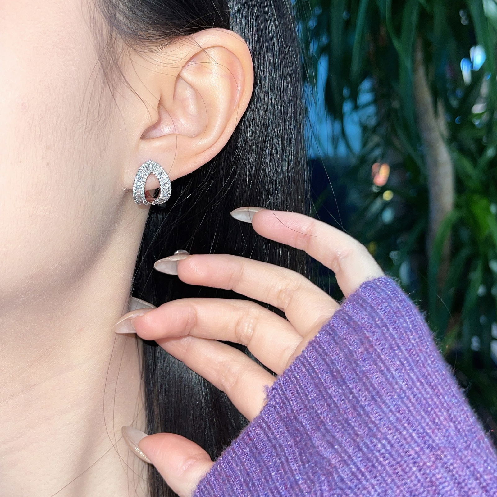 14k Gold 0.8 Ct Natural H Diamond Earrings - 3