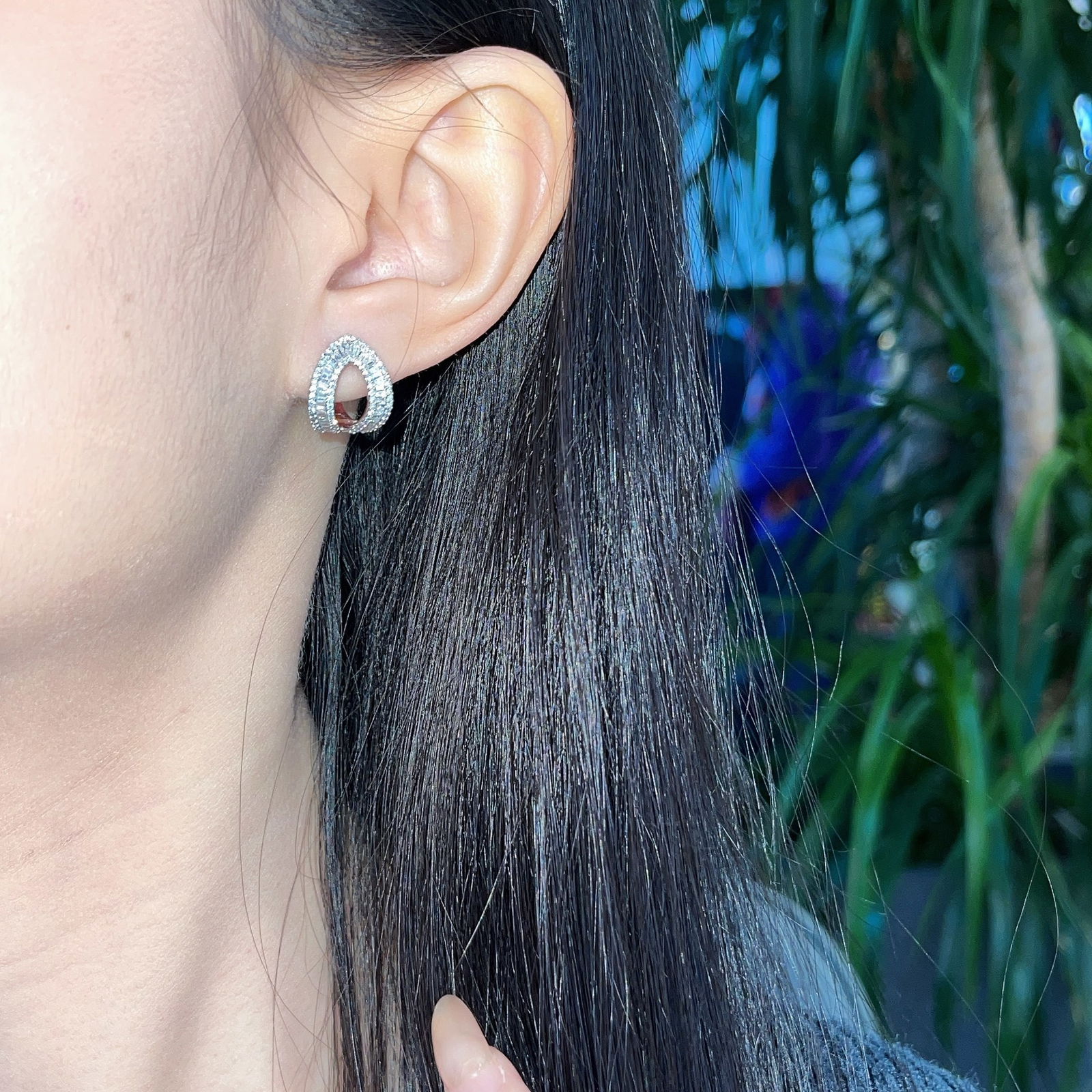 14k Gold 0.8 Ct Natural H Diamond Earrings - 4