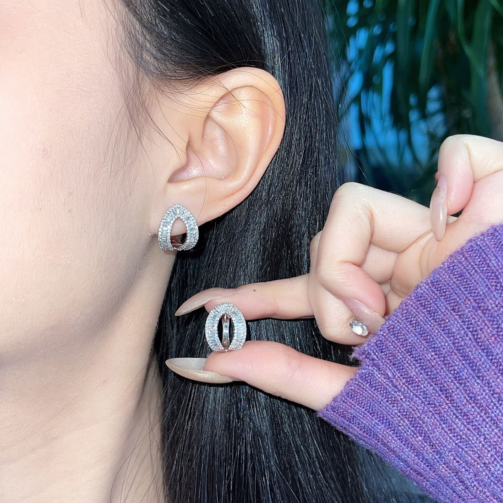 14k Gold 0.8 Ct Natural H Diamond Earrings - 5