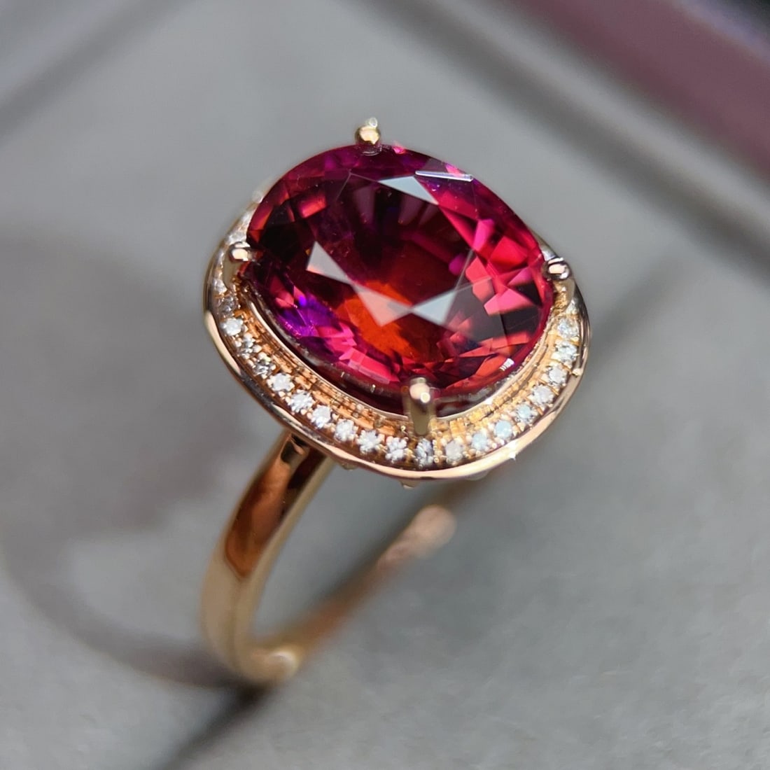 14k Gold 4.31 Ctw Natural Tourmaline & Diamond Ring - 4