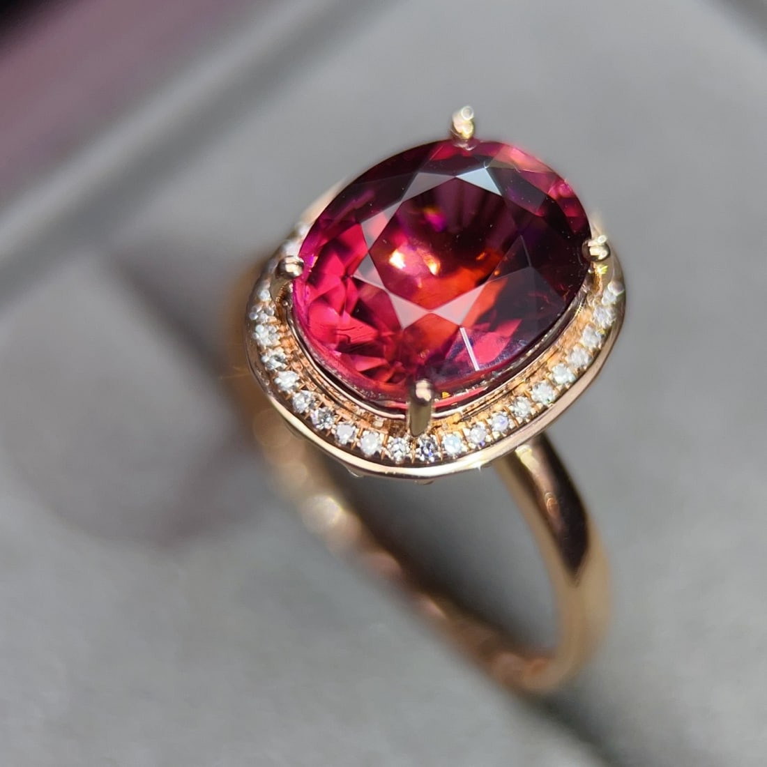 14k Gold 4.31 Ctw Natural Tourmaline & Diamond Ring - 5