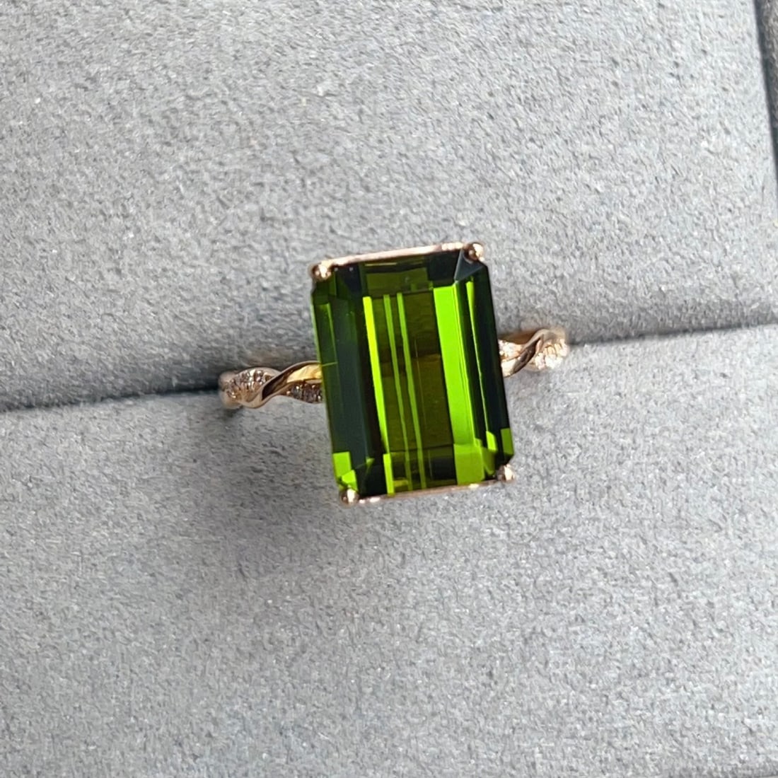 14k Gold 5.10 Ctw Natural Tourmaline & Diamond Ring - 2