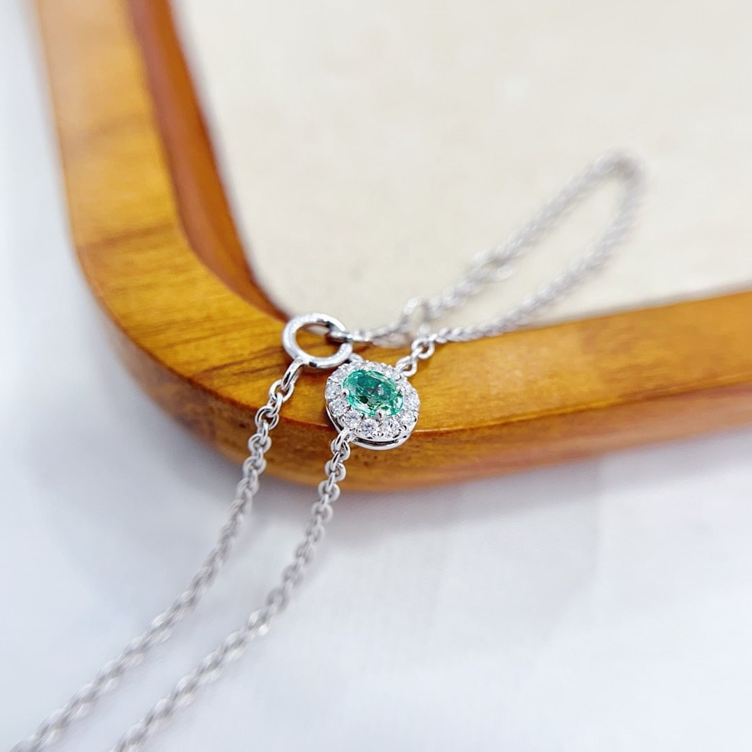 14k Gold 0.31 Ctw Natural Green Diamond & Diamond Bracelet - 2