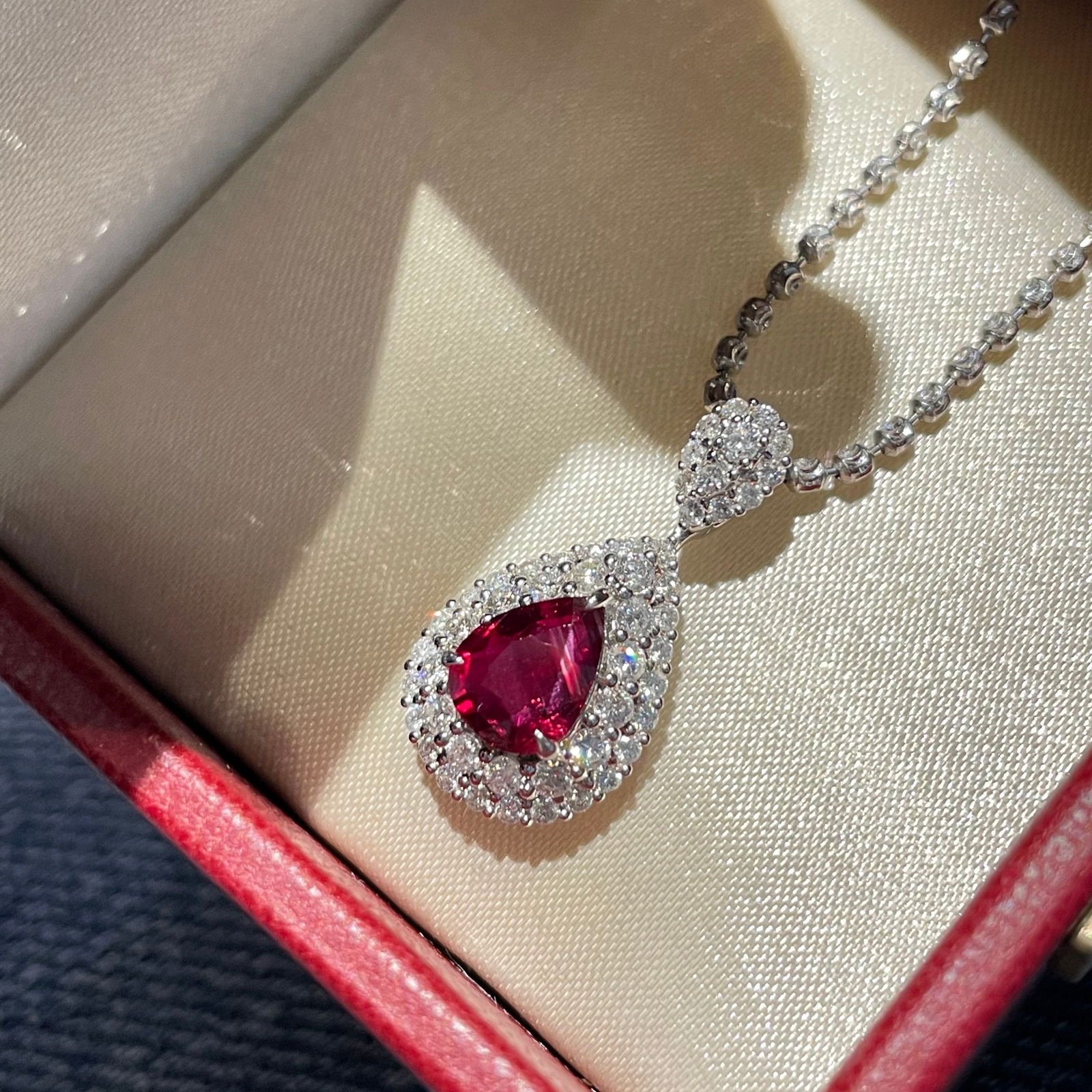 14k Gold 1.23 Ct Natural Ruby & Diamond Pendant( Without Chain ) - 3