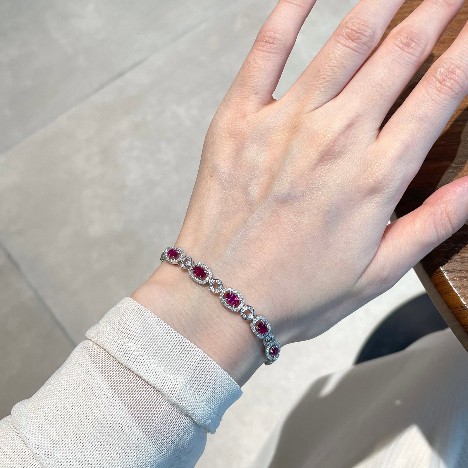 14k Gold 1.88 Ct Natural Ruby & Diamond Bracelet - 3