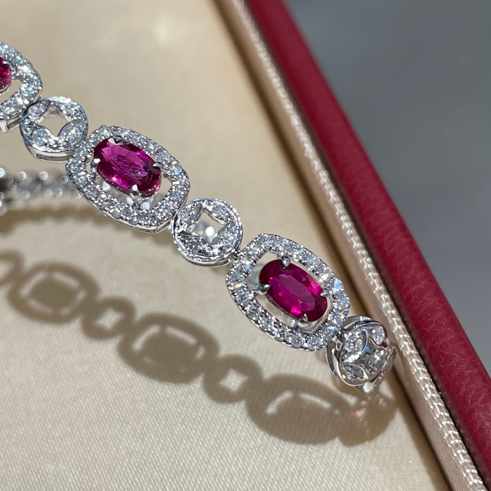 14k Gold 1.88 Ct Natural Ruby & Diamond Bracelet - 6