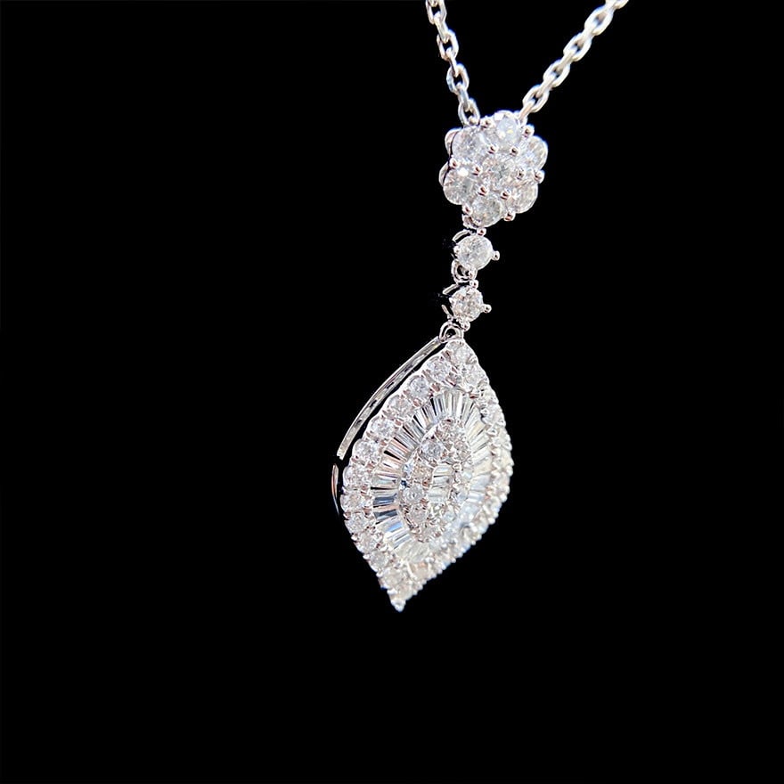 14k Gold 0.6 Ct Natural H Diamond Pendant( Without Chain ) - 6