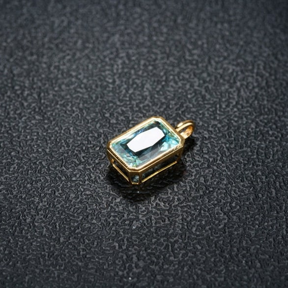 14k Gold 4.08 Ct Natural Aquamarine Pendant( Without Chain ) - 6