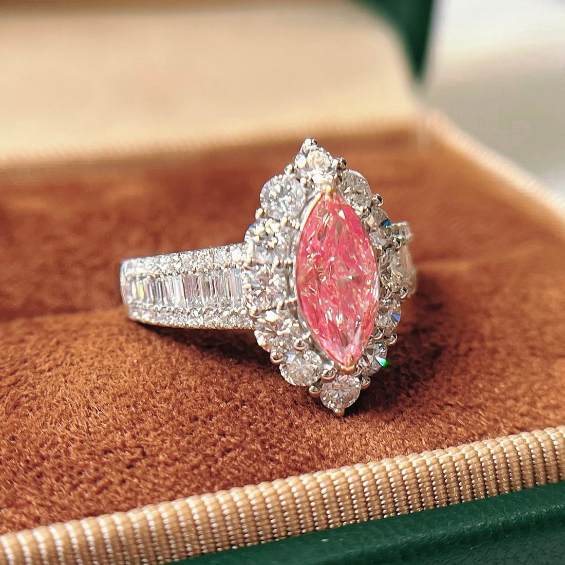 14k Gold 2.35 Ctw Natural Pink Diamond & Diamond Ring - 2