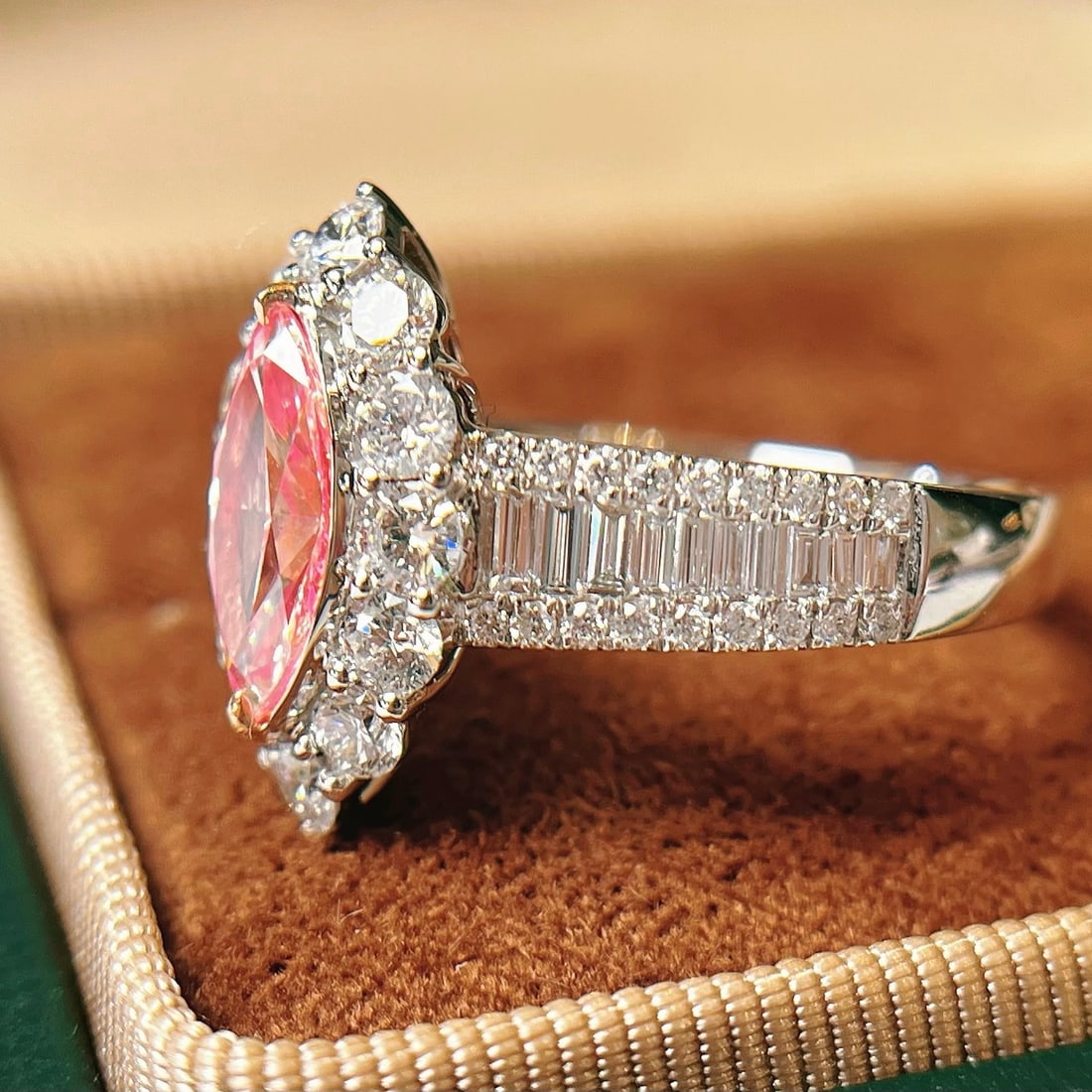 14k Gold 2.35 Ctw Natural Pink Diamond & Diamond Ring - 3