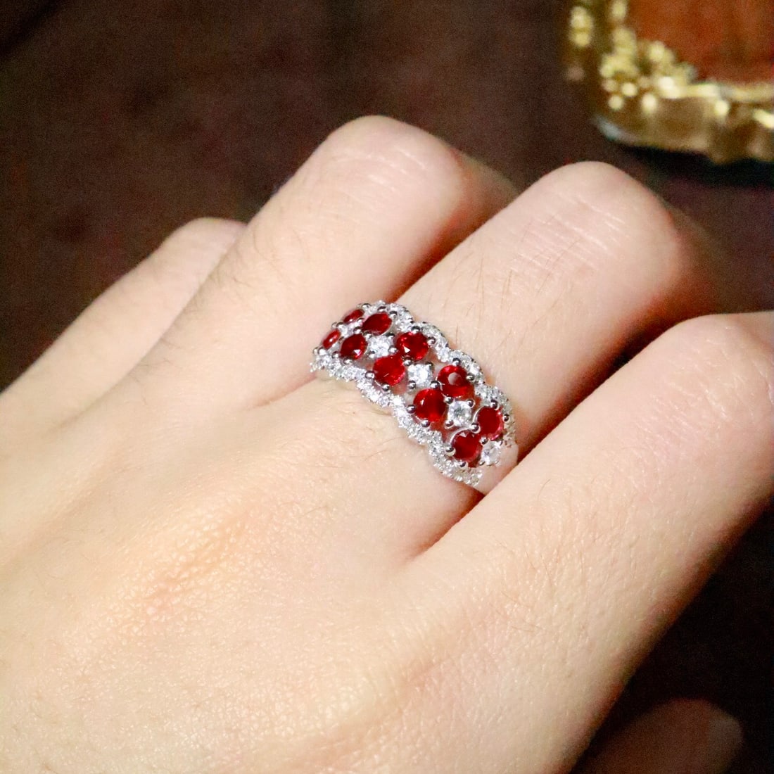 14k Gold 1.29 Ctw Natural Ruby & Diamond Ring - 6