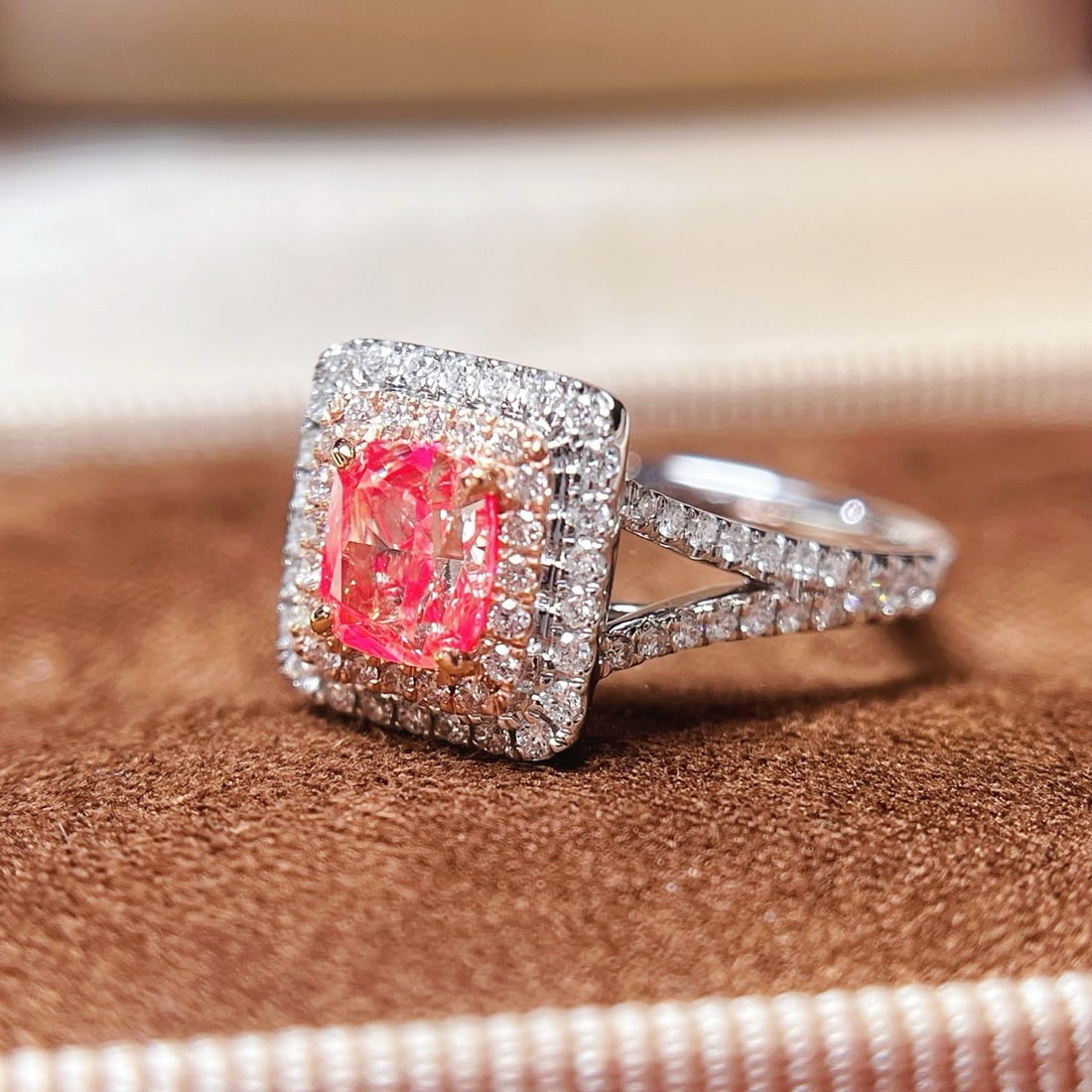 14k Gold 1.47 Ctw Natural Pink Diamond & Diamond Ring - 3