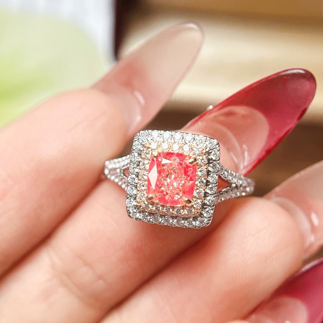 14k Gold 1.47 Ctw Natural Pink Diamond & Diamond Ring - 4