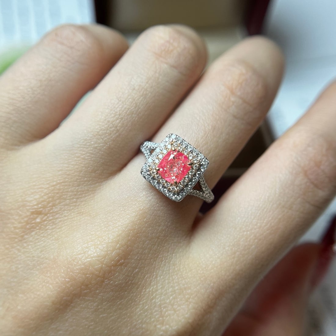 14k Gold 1.47 Ctw Natural Pink Diamond & Diamond Ring - 5