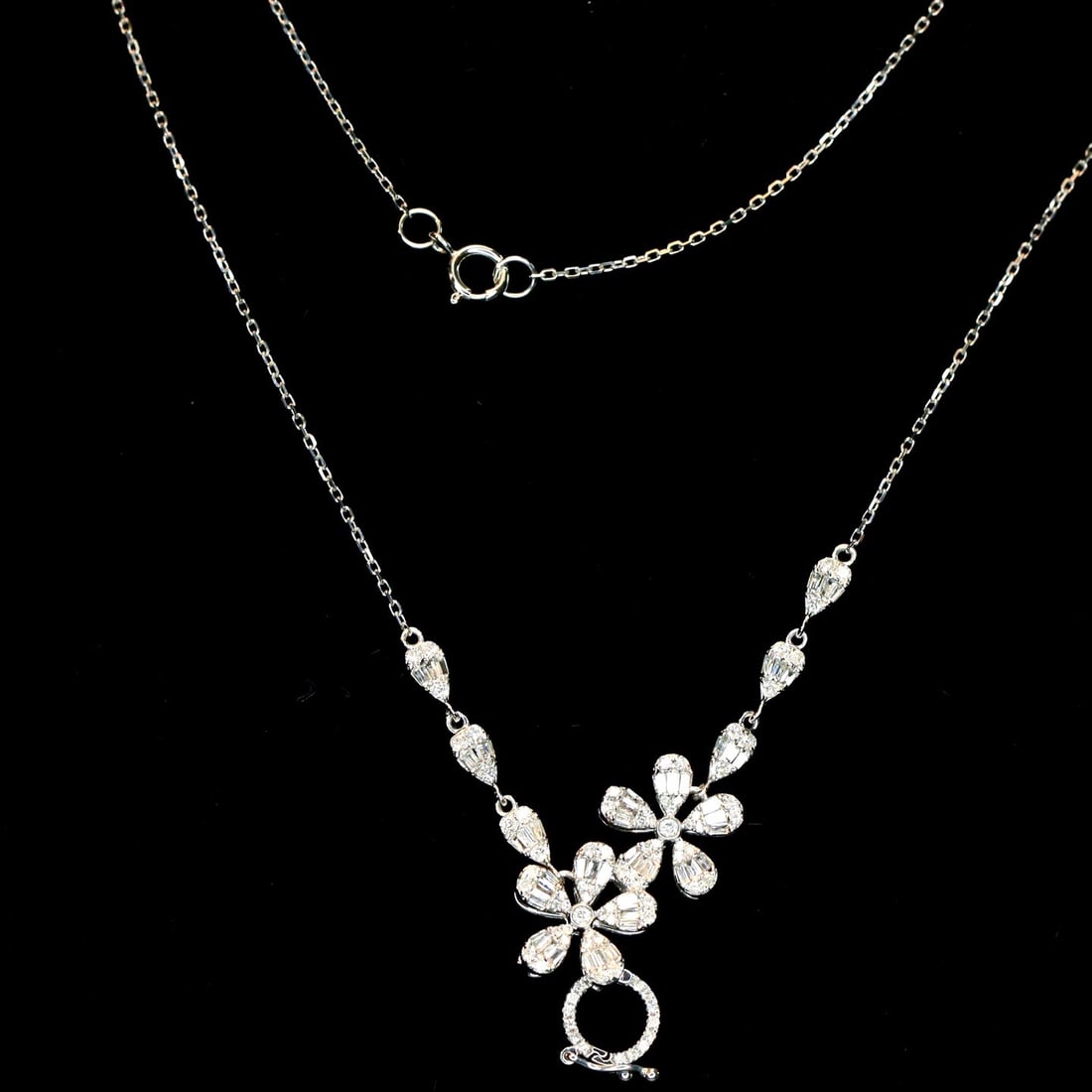 14k Gold 0.6 Ct Natural H Diamond Necklace - 3