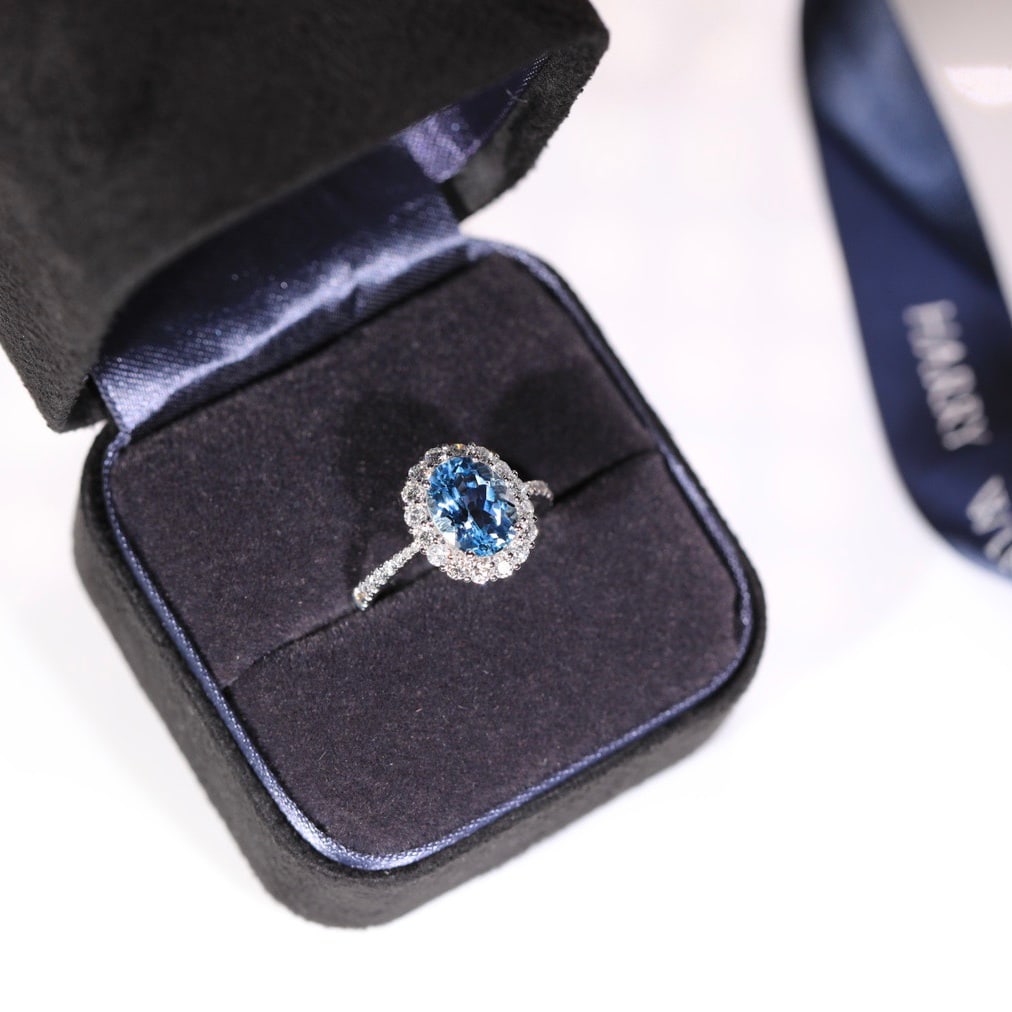 14k Gold 3.23 Ctw Natural Aquamarine & Diamond Ring - 7