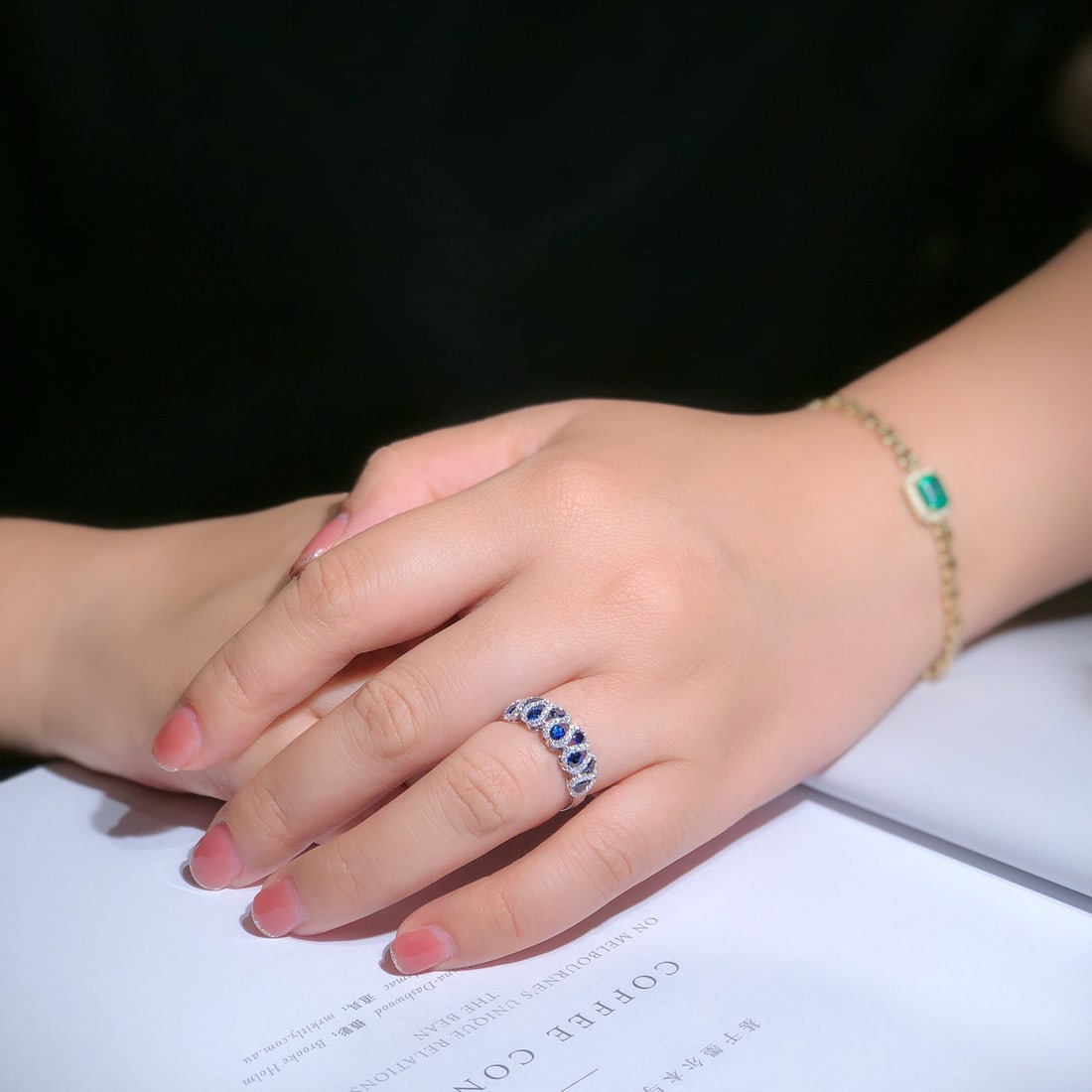 14k Gold 1 Ct Natural Sapphire & Diamond Ring - 3