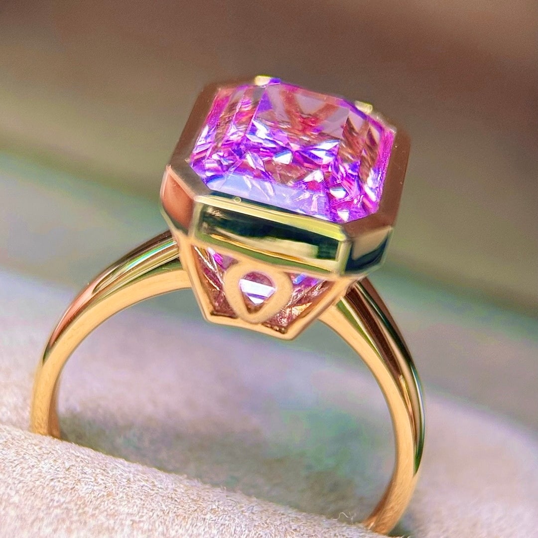 14k Gold 8.50 Ct Natural Kunzite Ring - 4