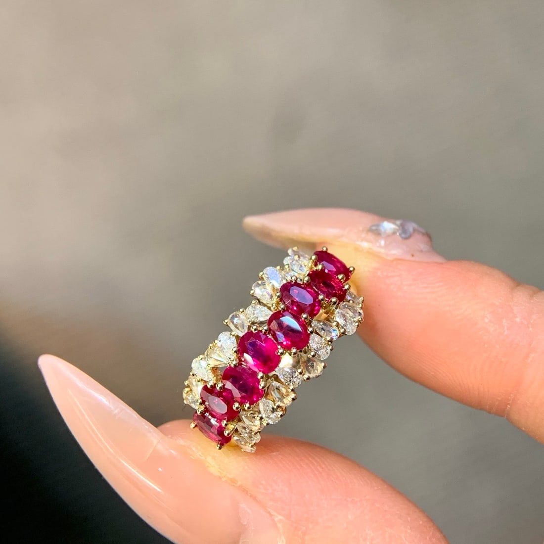 14k Gold 2.48 Ctw Natural Ruby & Diamond Ring - 5